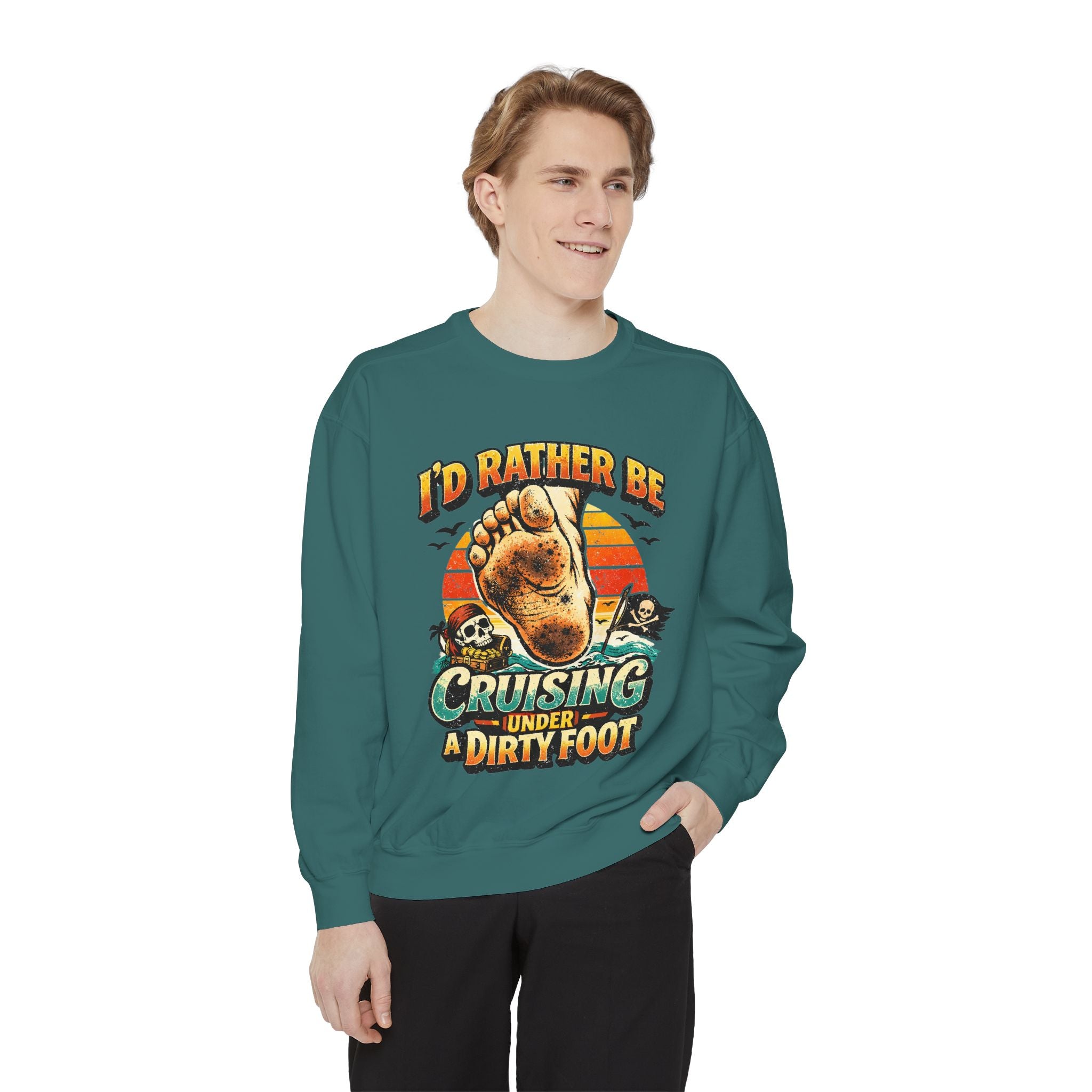 Copy of T-Shirt — "I'd Rather Be Cruising Under a Dirty Foot" Retro Beach Graphic