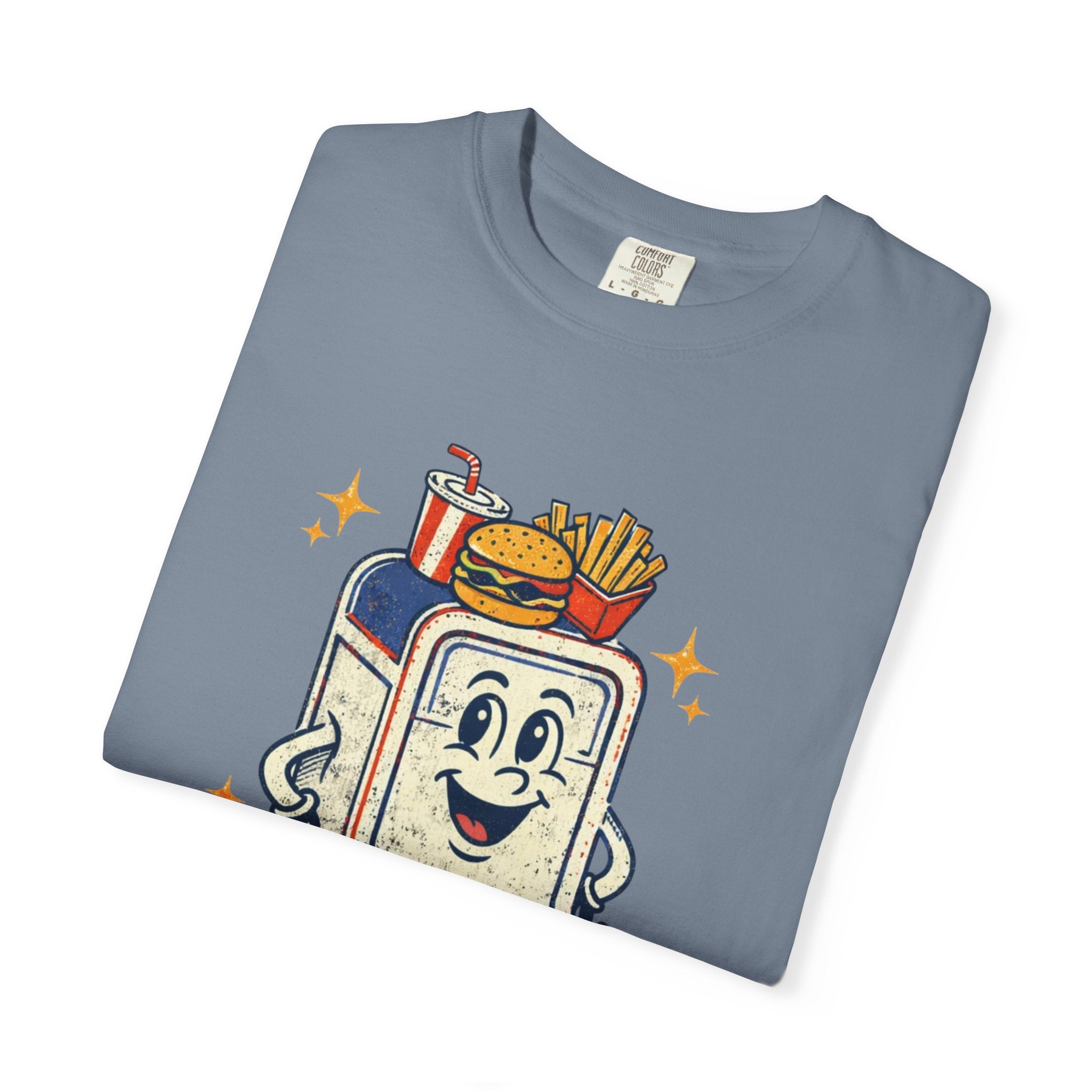 My Head Is a Table T-Shirt — Retro Cartoon Food Tray Tee
