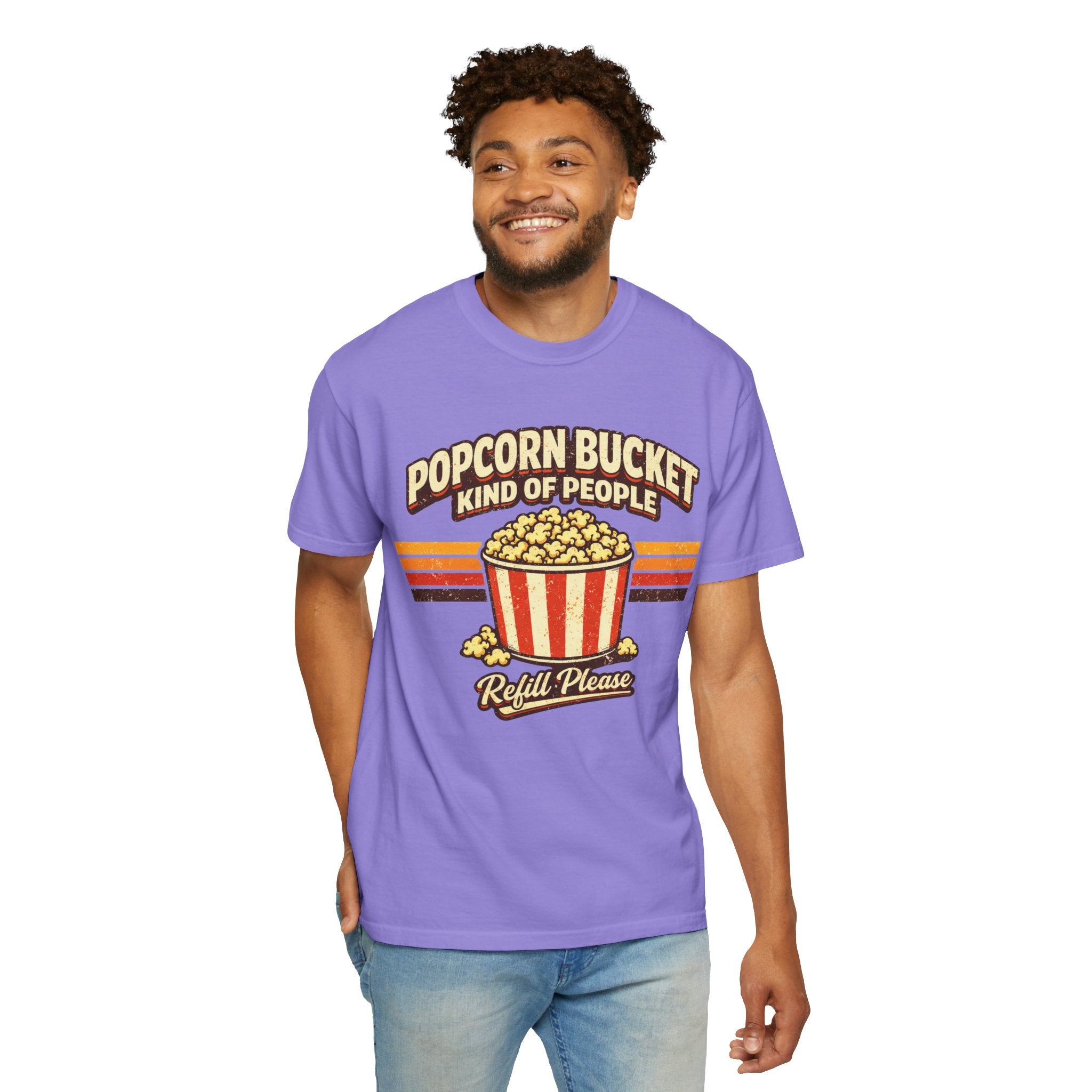 Popcorn Bucket T-Shirt - "Popcorn Bucket Kind of People" Retro Movie Snack Tee