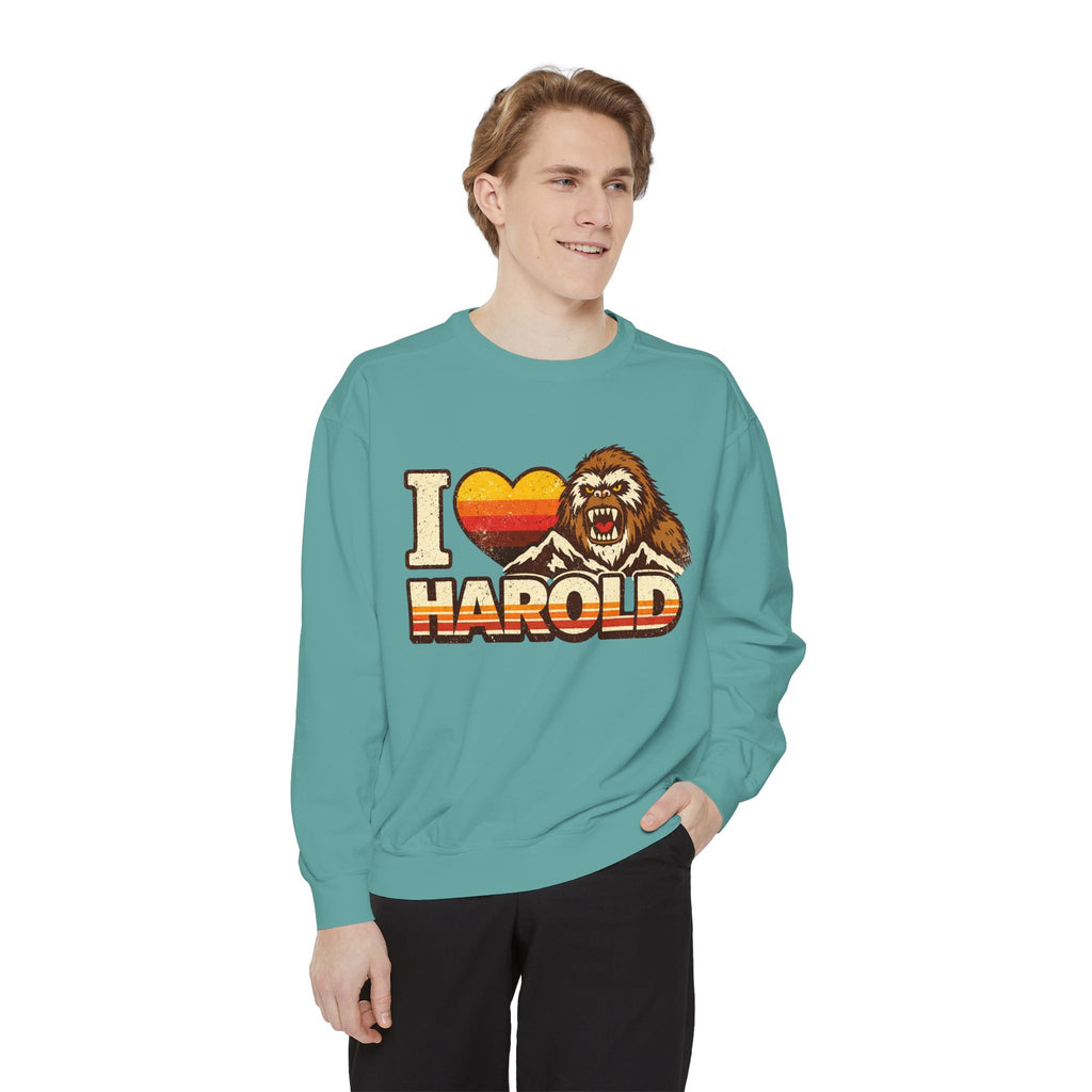 I Heart Harold Retro Sweatshirt — Vintage Mountain Sasquatch Crewneck