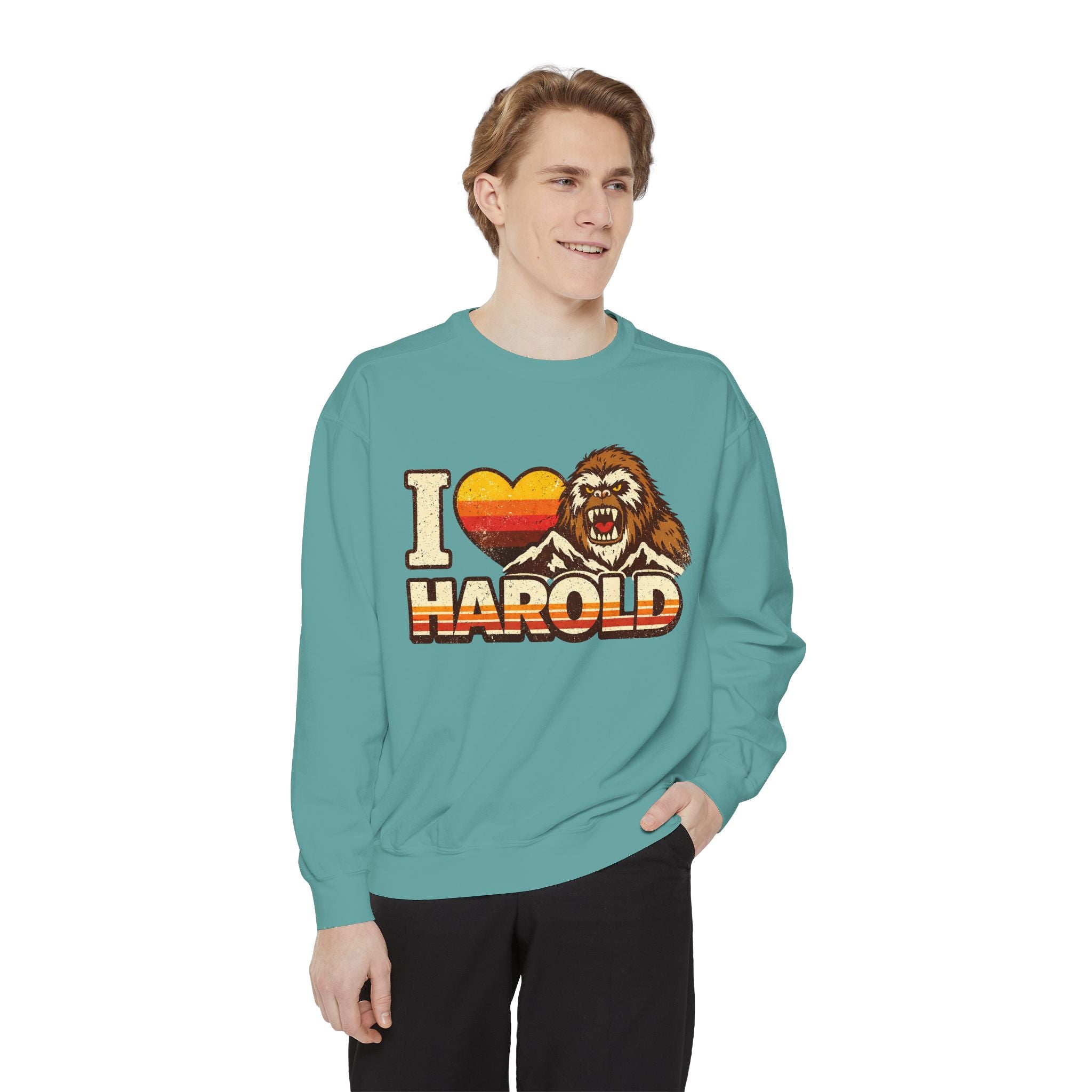 I Heart Harold Retro Sweatshirt — Vintage Mountain Sasquatch Crewneck