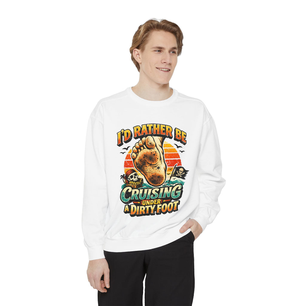 Copy of T-Shirt — "I'd Rather Be Cruising Under a Dirty Foot" Retro Beach Graphic