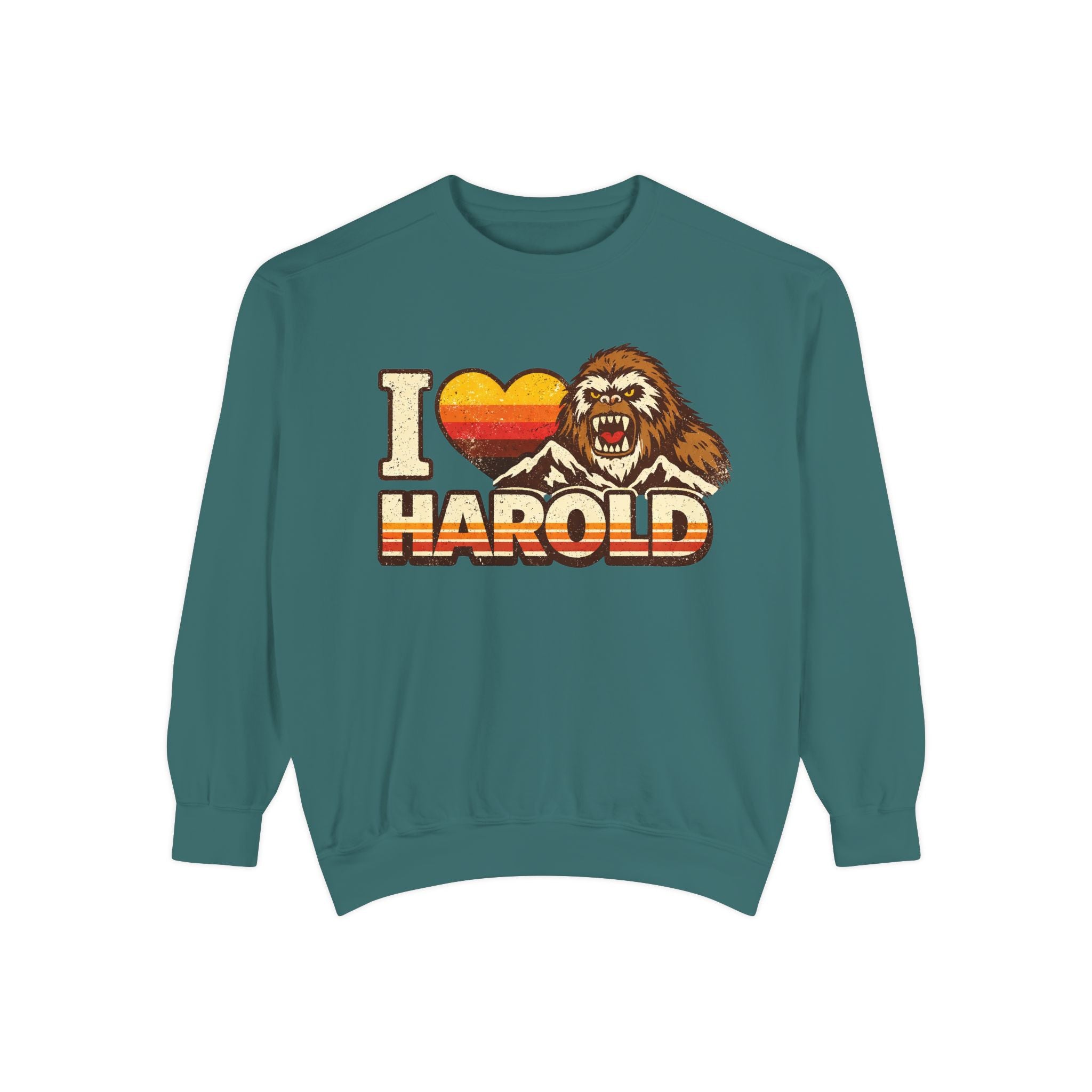 I Heart Harold Retro Sweatshirt — Vintage Mountain Sasquatch Crewneck